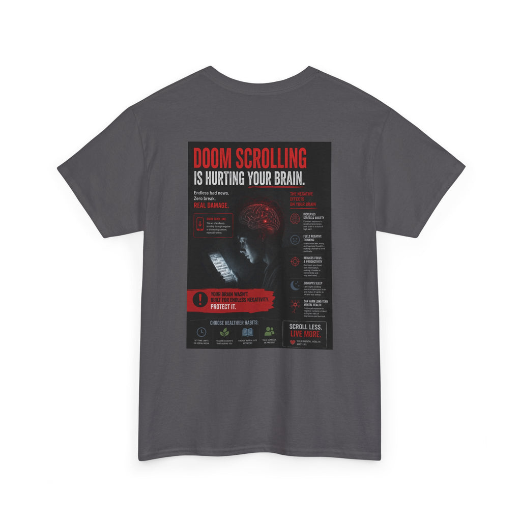 Doom Scroll Warning Tee (white logo)
