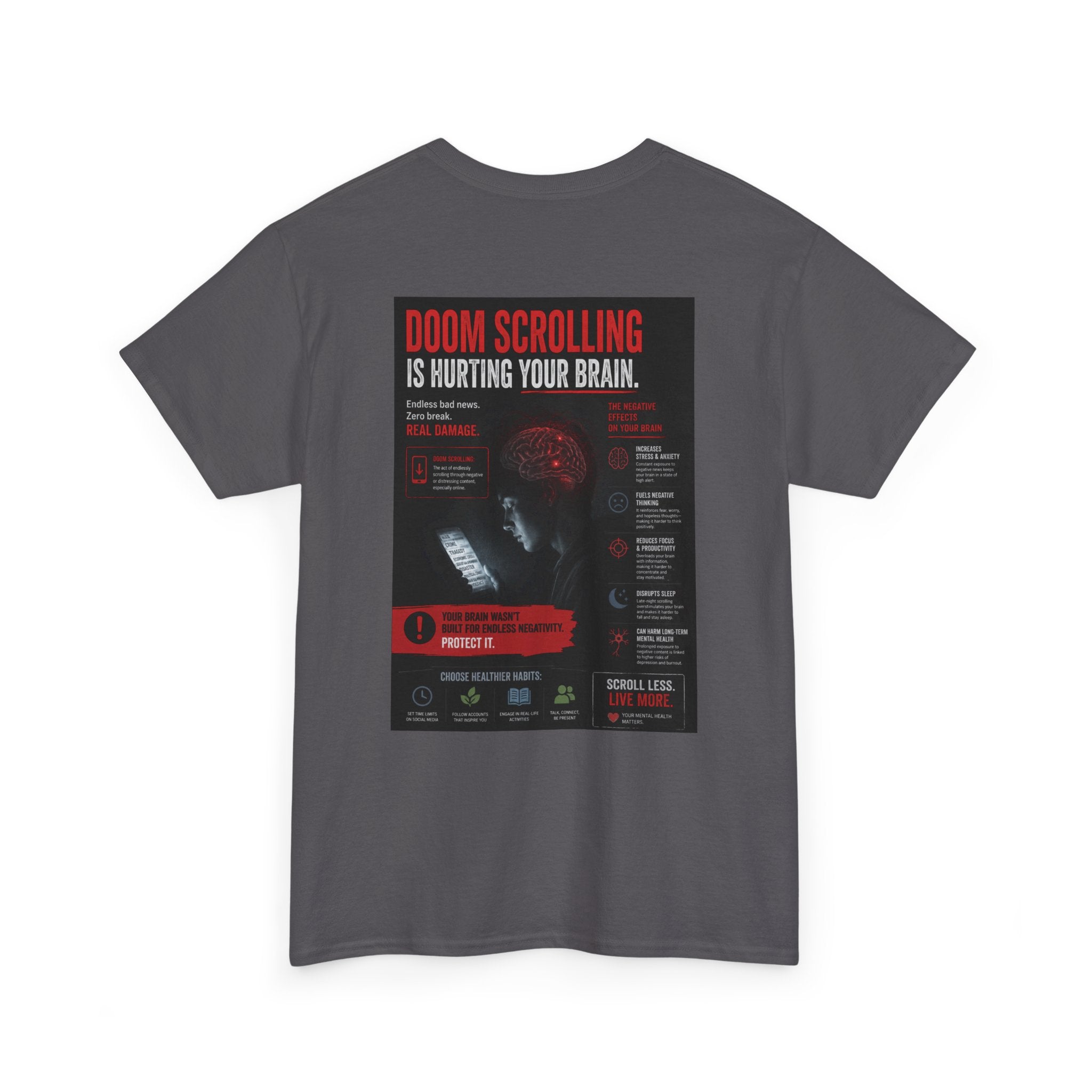 Doom Scroll Warning Tee (white logo)
