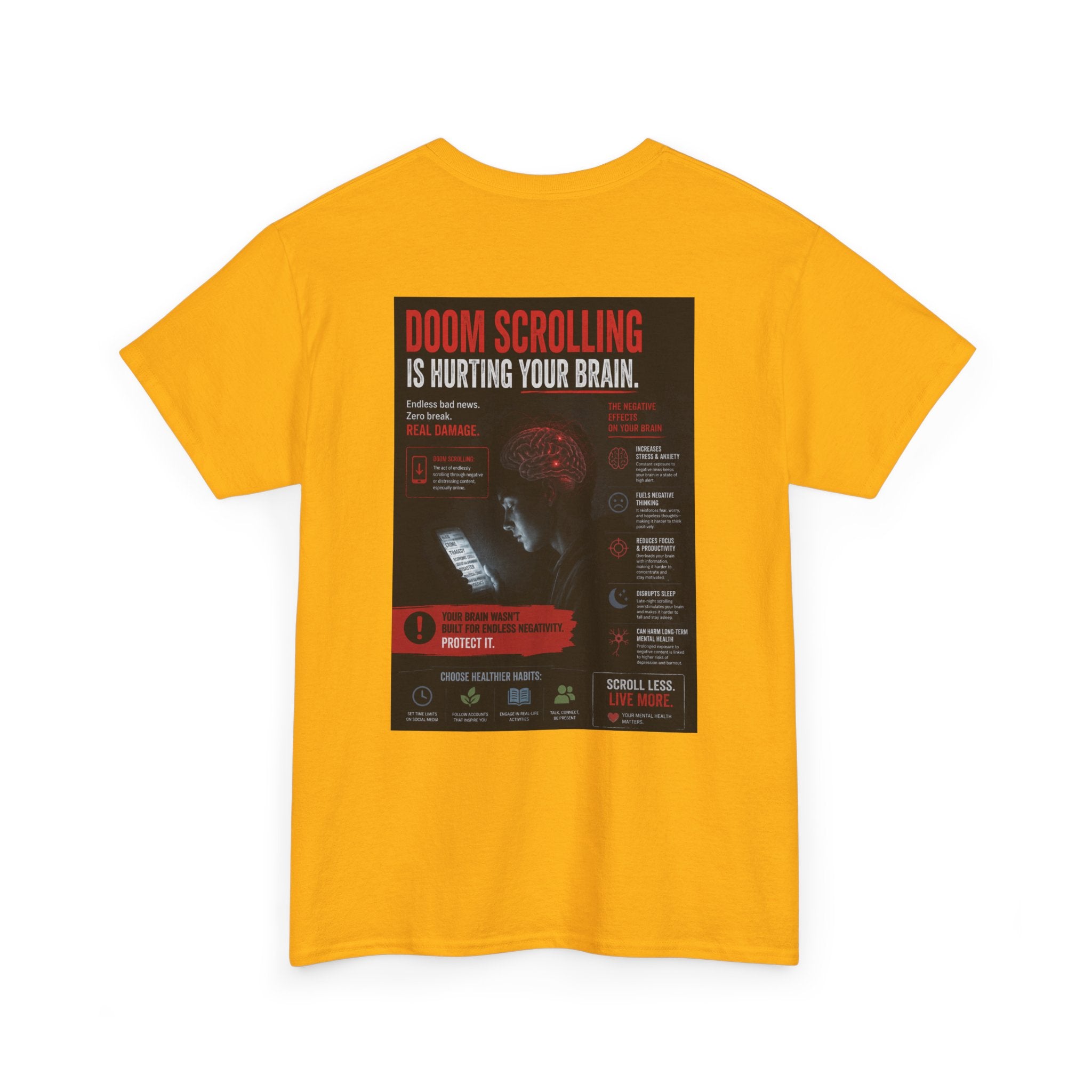 Doom Scroll Warning Tee (white logo)