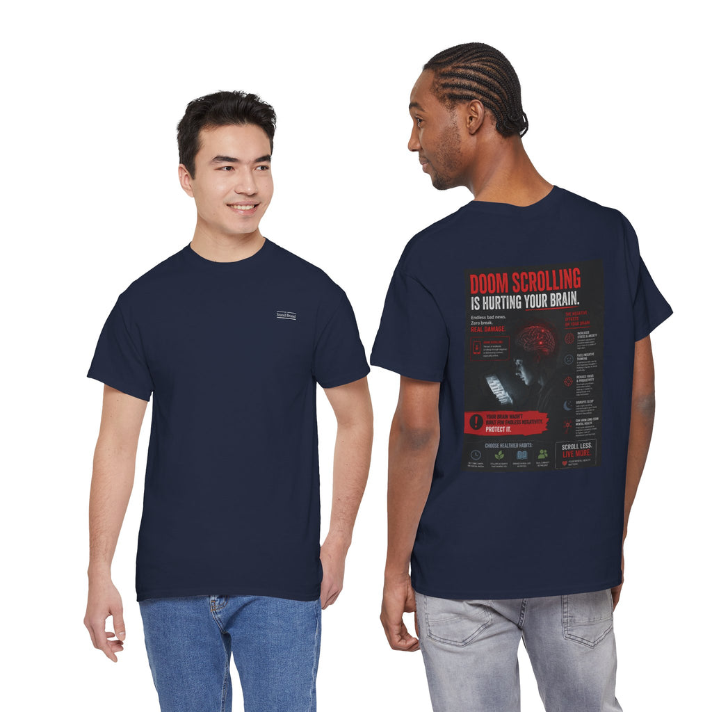 Doom Scroll Warning Tee (white logo)
