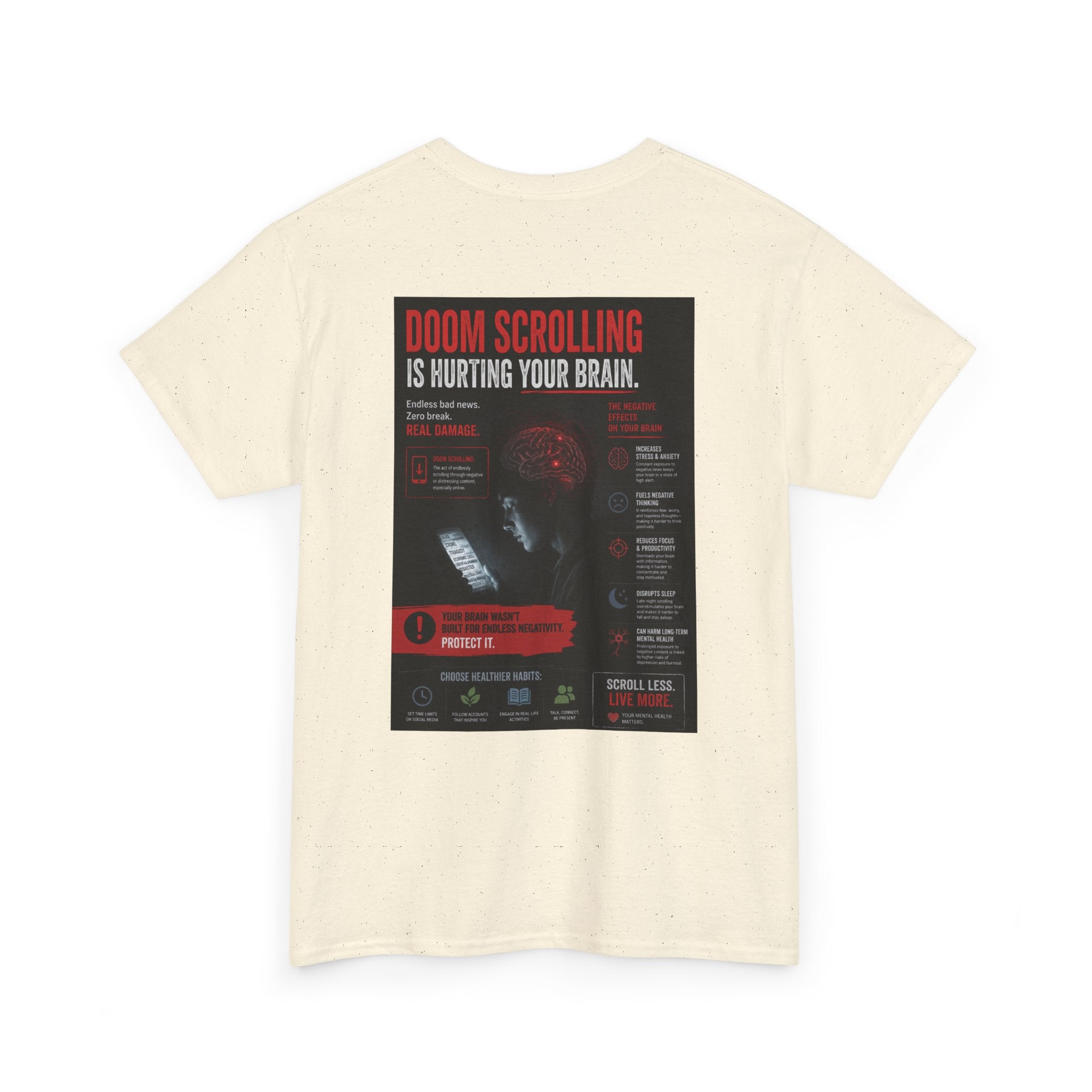 Doom Scroll Warning Tee (white logo)