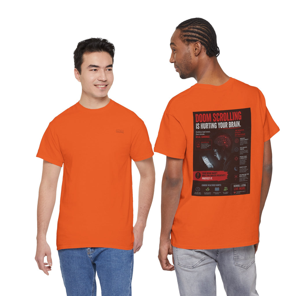 Doom Scroll Warning Tee (black logo)