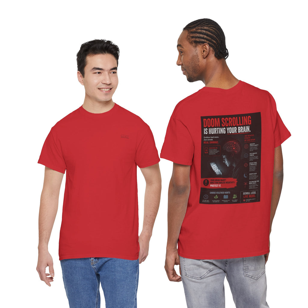 Doom Scroll Warning Tee (black logo)