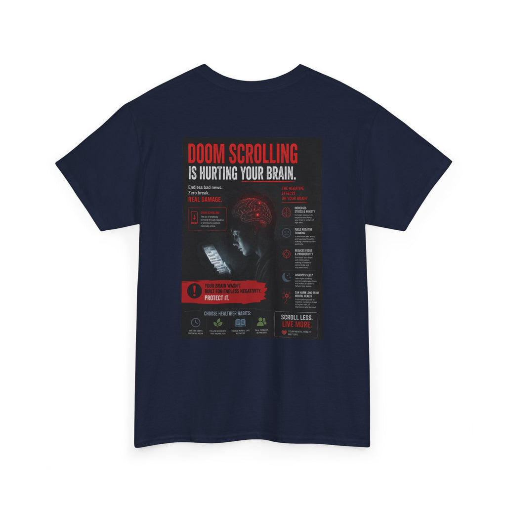 Doom Scroll Warning Tee (white logo)