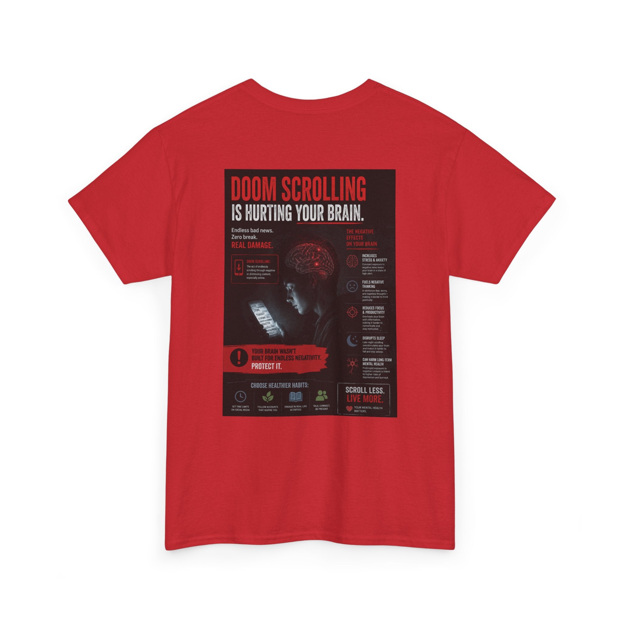 Doom Scroll Warning Tee (black logo)