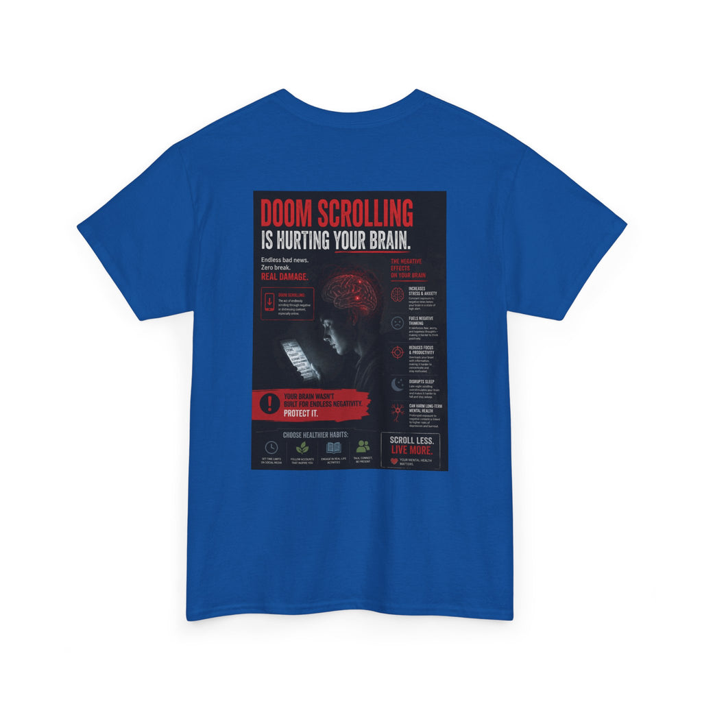 Doom Scroll Warning Tee (black logo)