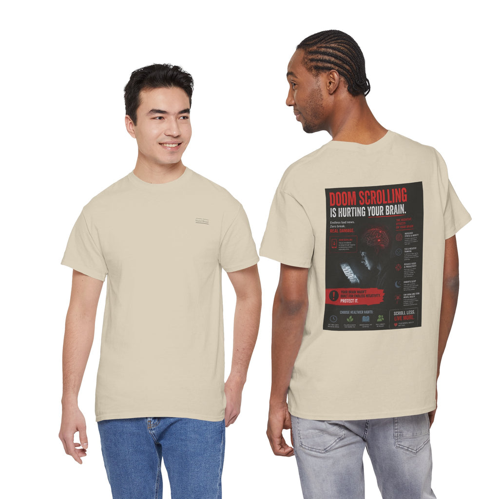 Doom Scroll Warning Tee (black logo)