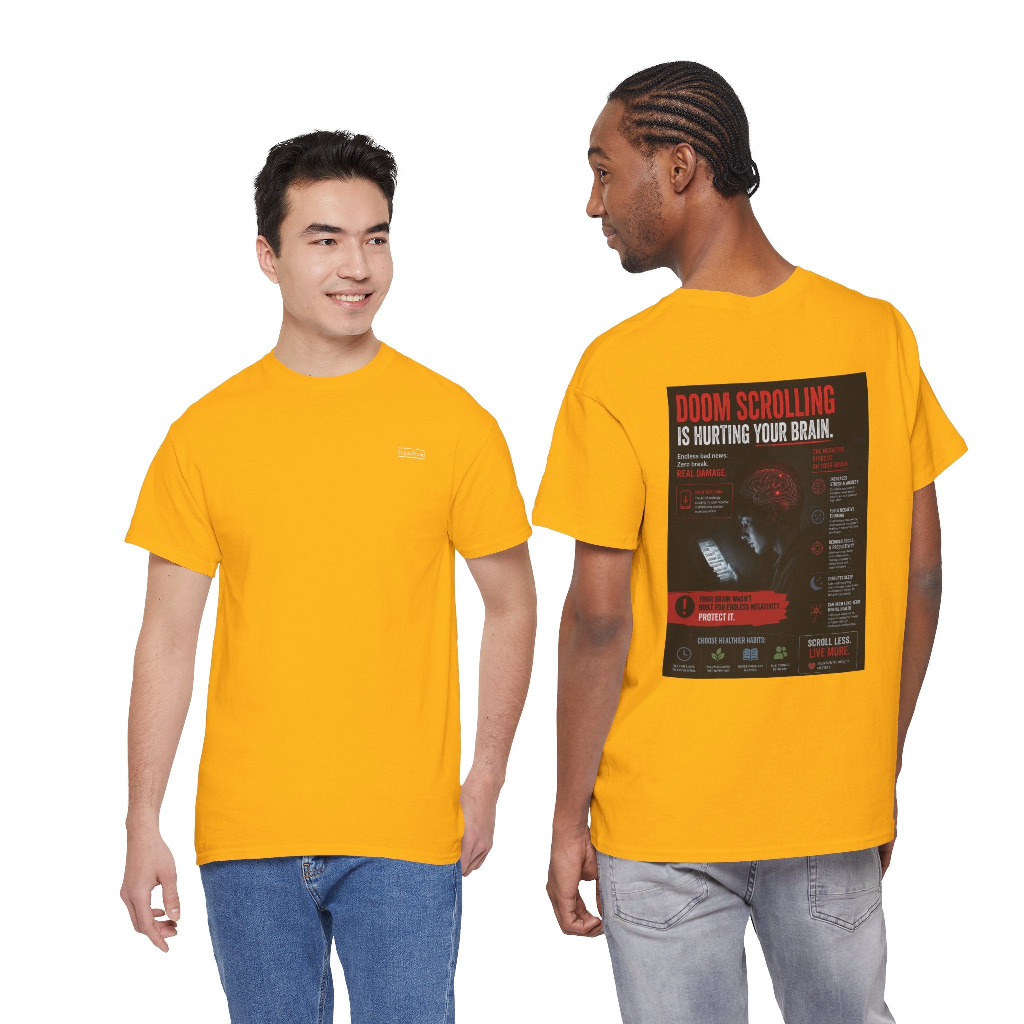 Doom Scroll Warning Tee (white logo)