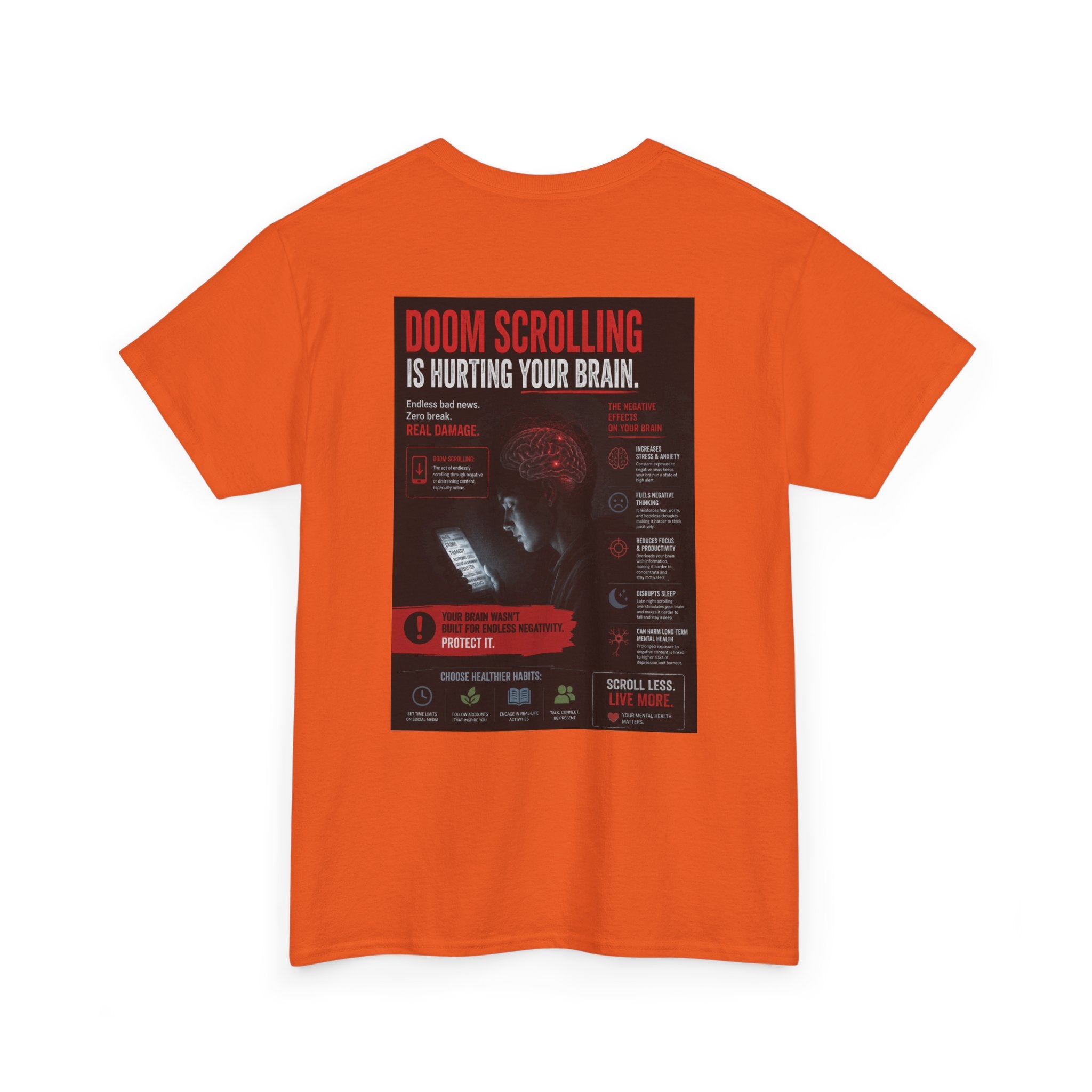 Doom Scroll Warning Tee (white logo)