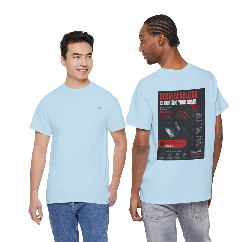 Doom Scroll Warning Tee (black logo)
