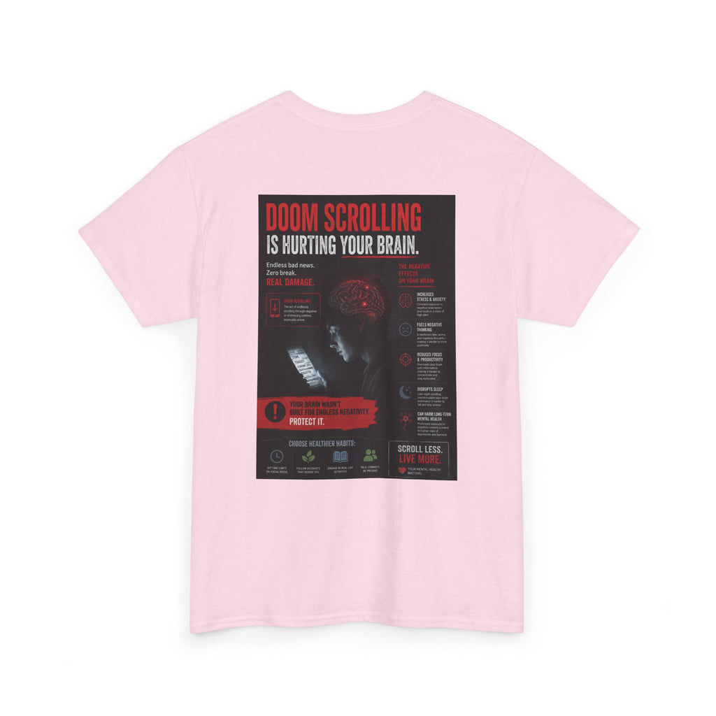 Doom Scroll Warning Tee (black logo)