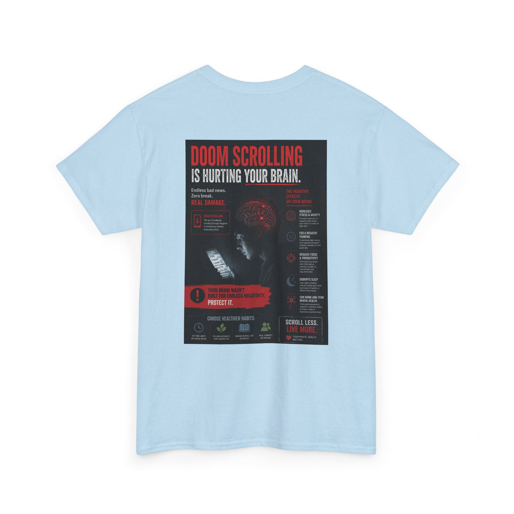 Doom Scroll Warning Tee (black logo)