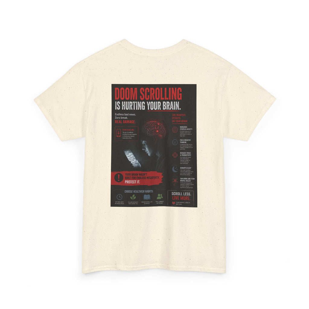 Doom Scroll Warning Tee (black logo)
