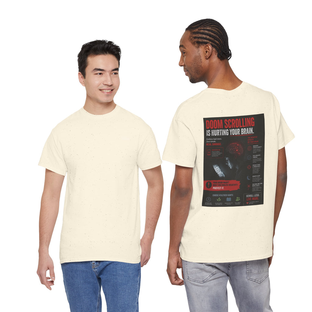 Doom Scroll Warning Tee (white logo)